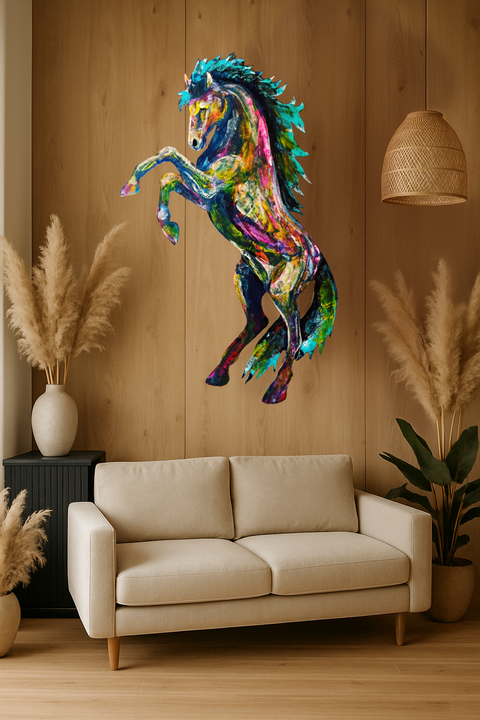 L'Aérien — Peinture Cheval Original Acrylique | Totem Sauvage
