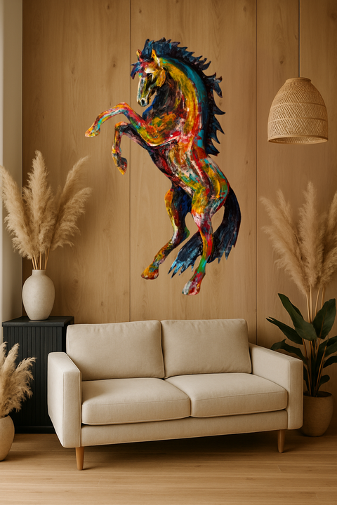 Le Tempétueux — Tableau Cheval Sauvage Couteau | Totem Sauvage
