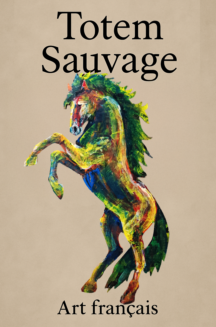 Cheval cabré peint à l’acrylique au couteau – L'ardent – Art Totem Sauvage – Collection Les Cavaliers