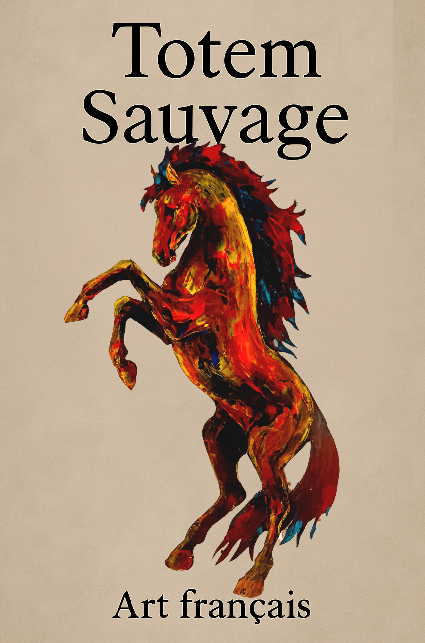 Cheval cabré peint à l’acrylique au couteau – Le Solstice – Art Totem Sauvage – Collection Les Cavaliers