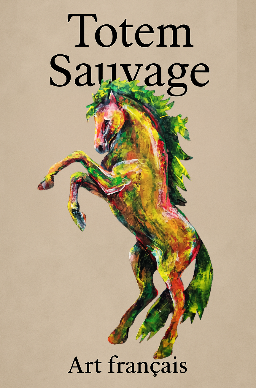 Cheval cabré peint à l’acrylique au couteau – Le Solstice – Art Totem Sauvage – Collection Les Cavaliers