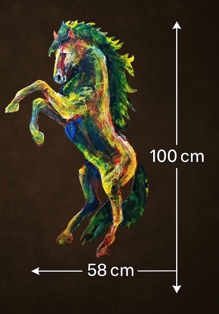 Cheval cabré peint à l’acrylique au couteau –L'ardent– Art Totem Sauvage – Collection Les Cavaliers