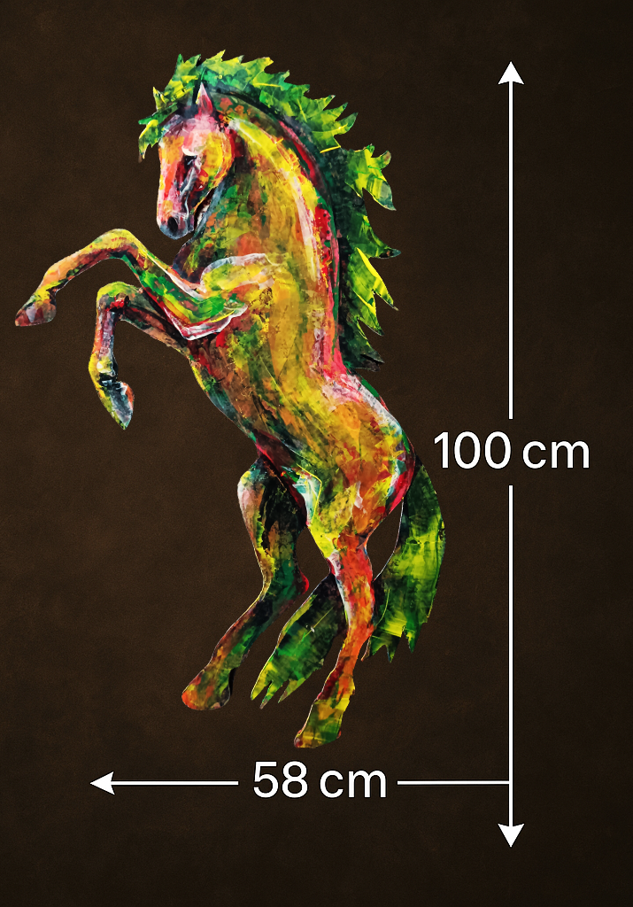 Cheval cabré peint à l’acrylique au couteau – Le Solstice – Art Totem Sauvage – Collection Les Cavaliers