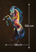 Cheval peint à l’acrylique au couteau – Le majestueux – Art Totem Sauvage – Collection Les Cavaliers