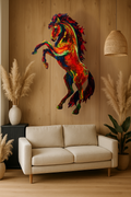Cheval cabré peint à l’acrylique au couteau – Le Phoenix – Art Totem Sauvage – Collection Les Cavaliers